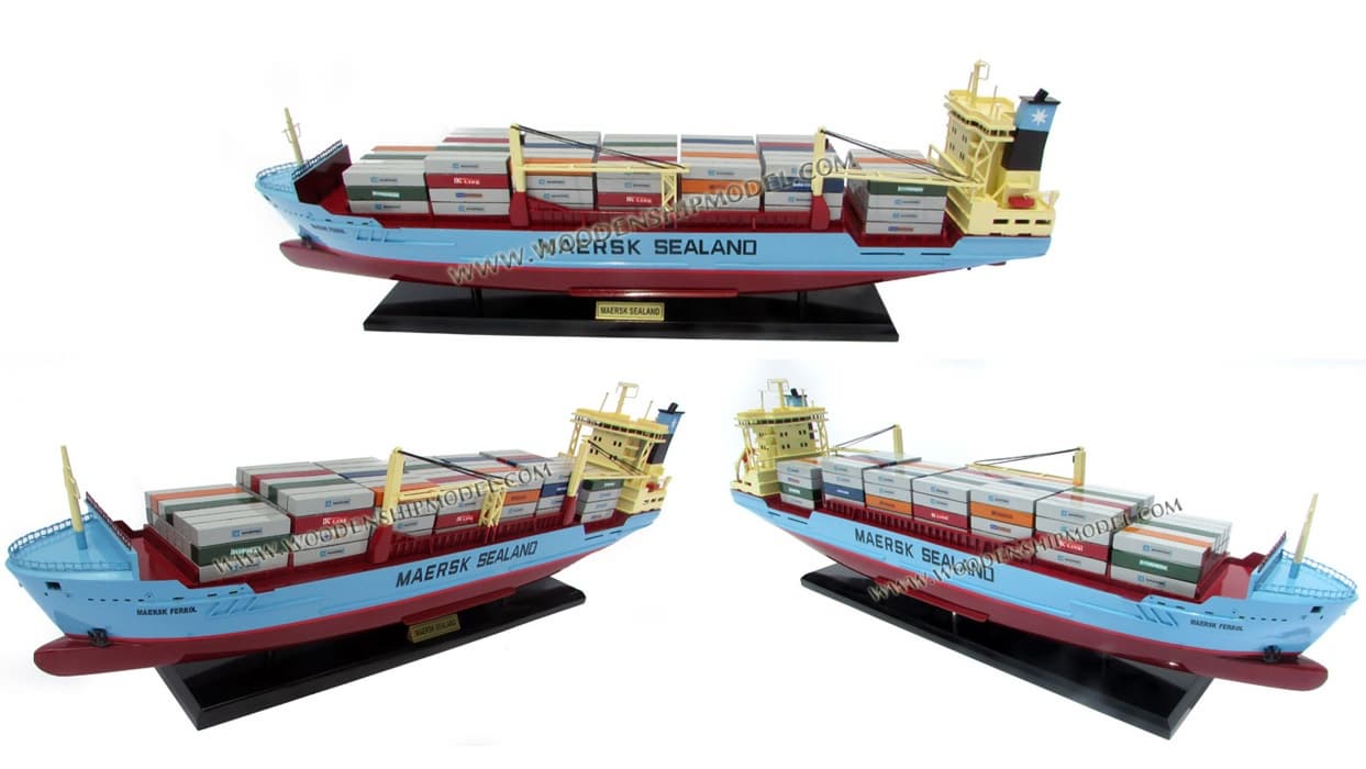 WOODEN MAERSK FERROL MODEL CONTAINER SHIP